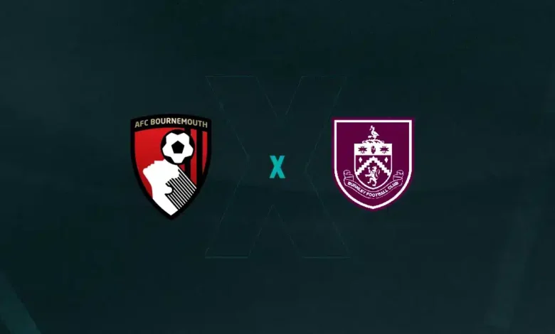 Escudos de Bournemouth vs Burnley, que se enfrentam pela Premier League